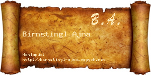 Birnstingl Ajna névjegykártya
